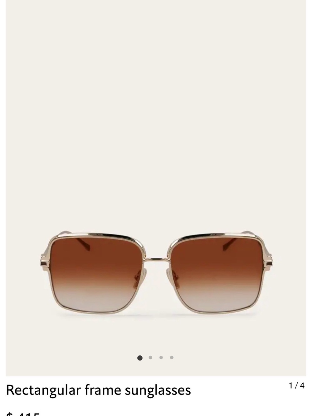 Ferragamo Gold Frame Honey Gradient Lens Sunglasses - Picture 4 of 4